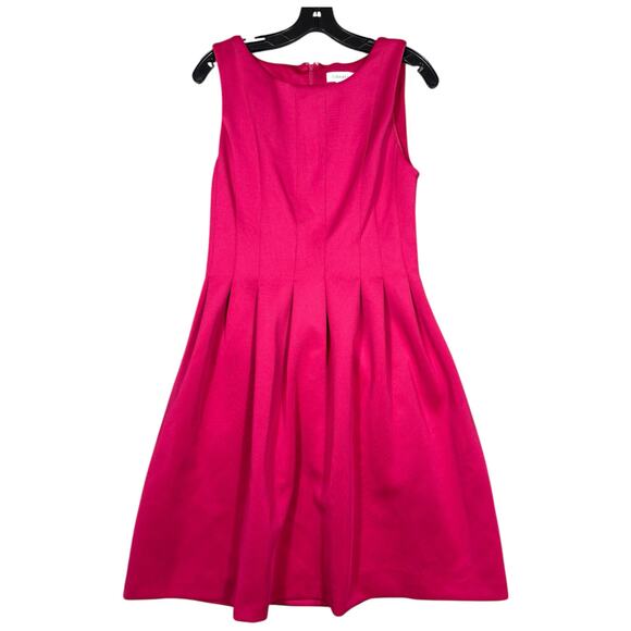 NEW- NWT Calvin Klein Fuchsia Fit & Flare Midi Dress Size 8 - Picture 2 of 9
